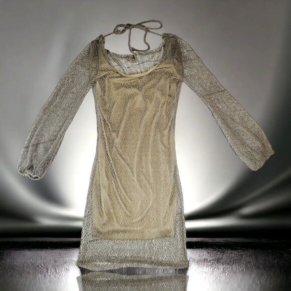 Windsor brown mesh back cowl mini dress - Picture 1 of 8